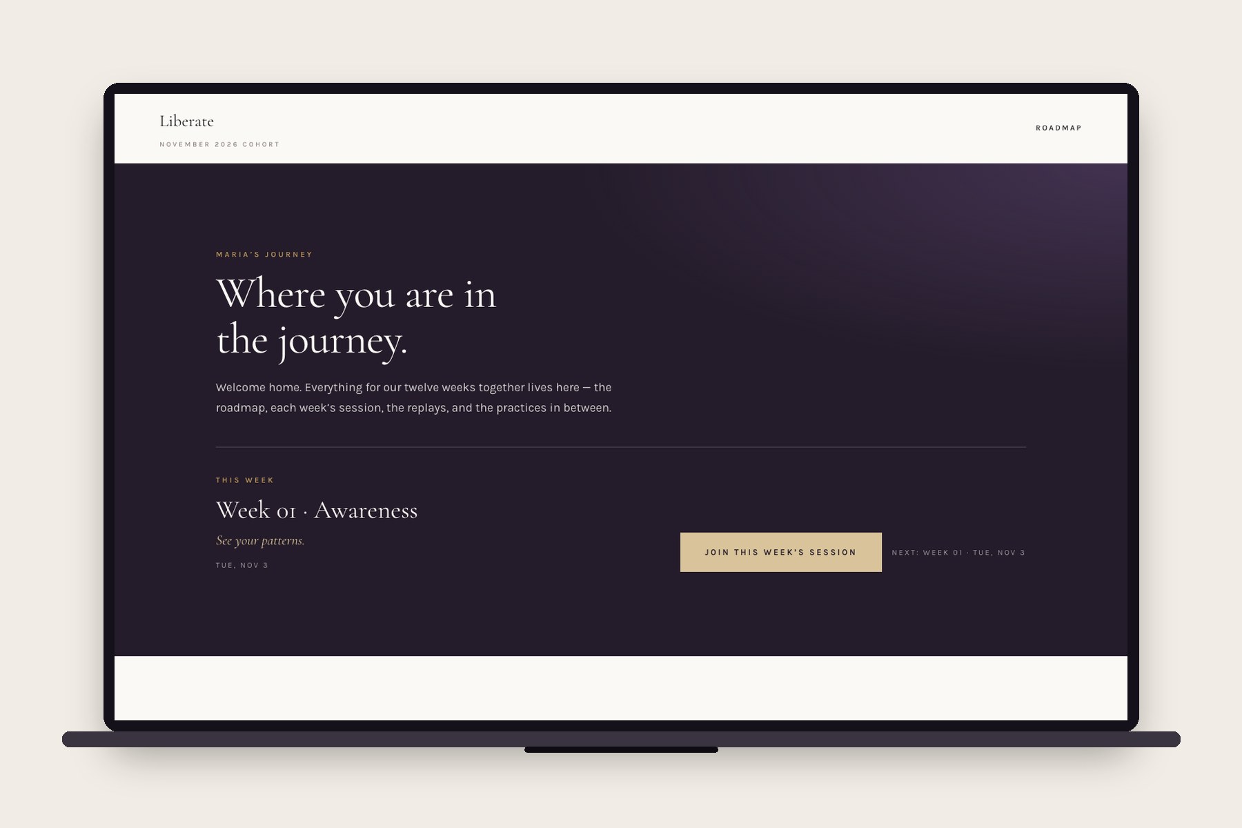 The Liberate member portal