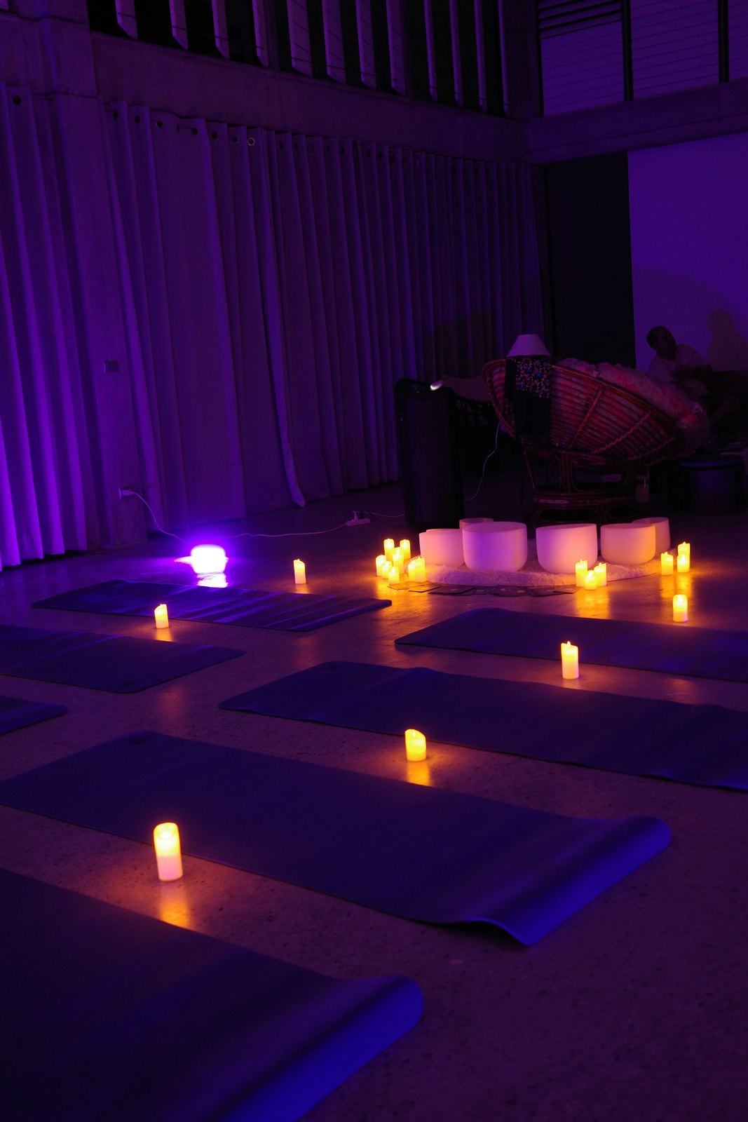 The candlelit room