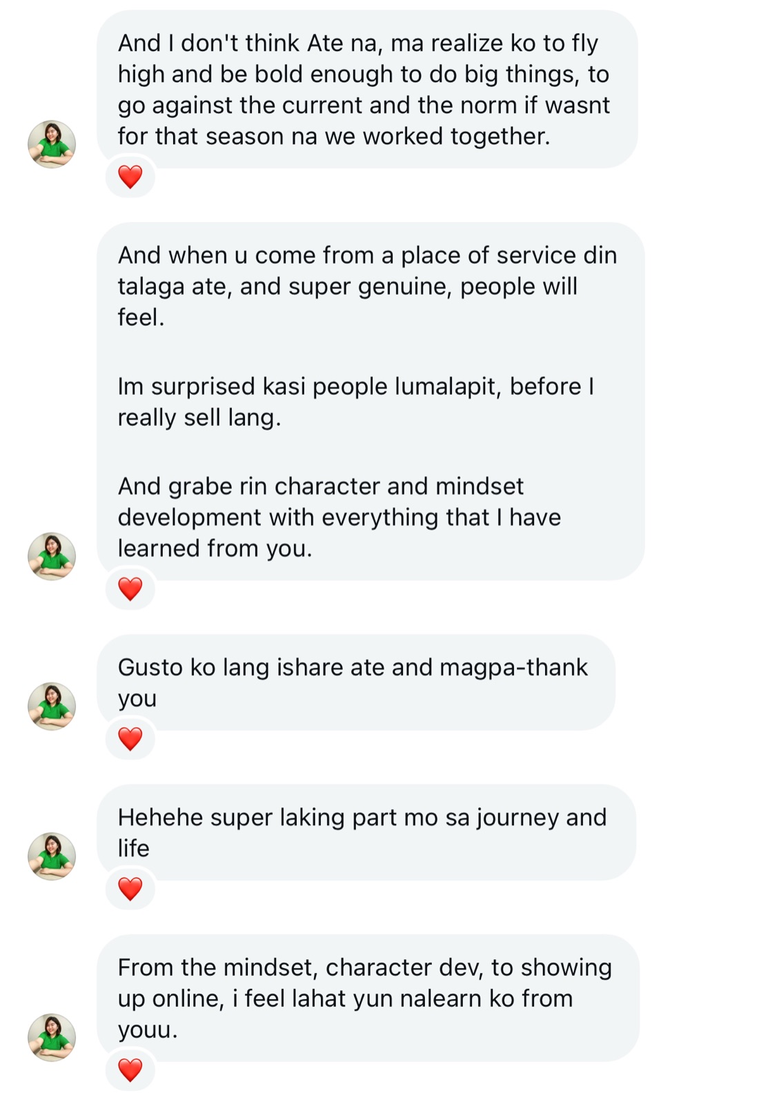 From the mindset, character dev, to showing up online — I learned it from you