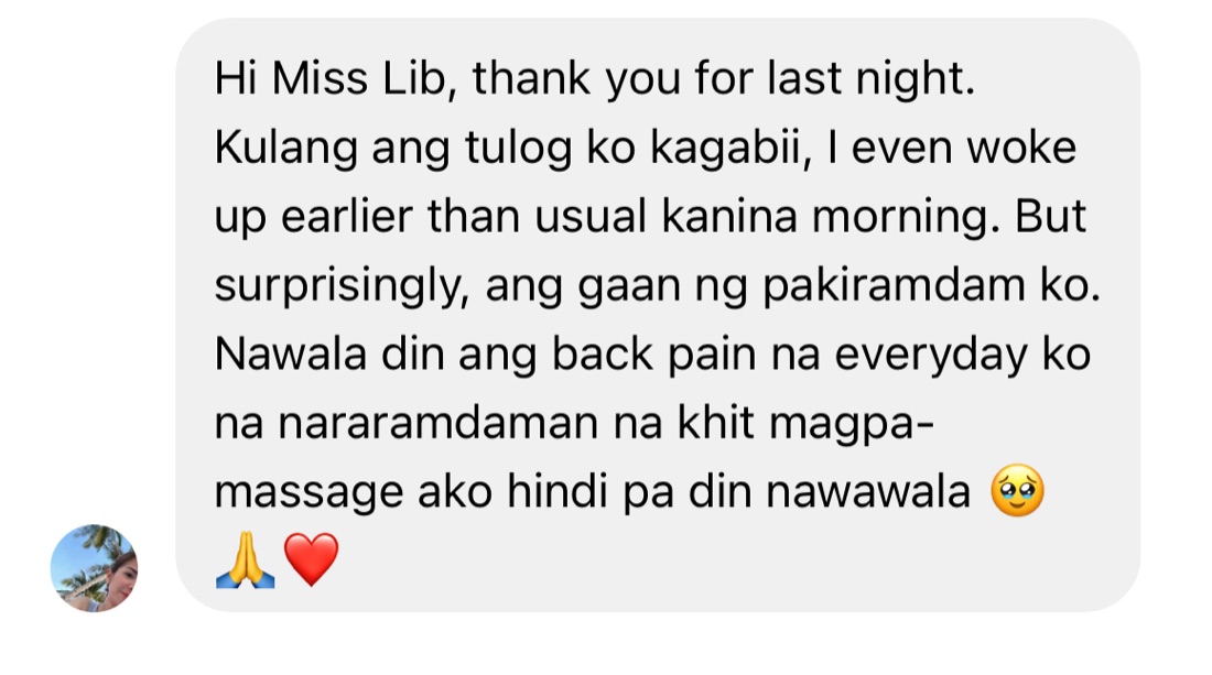 Thank you for last night — ang gaan ng pakiramdam ko