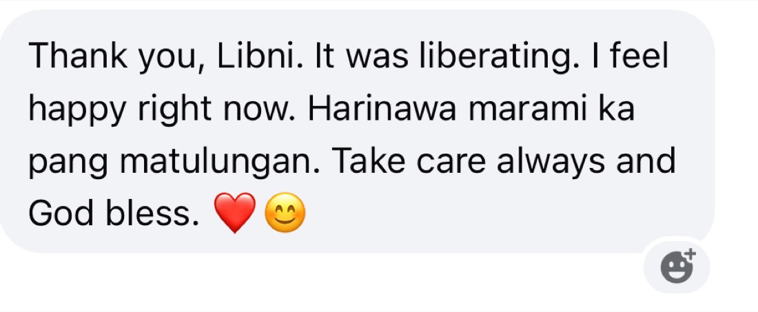 It was liberating. I feel happy right now.