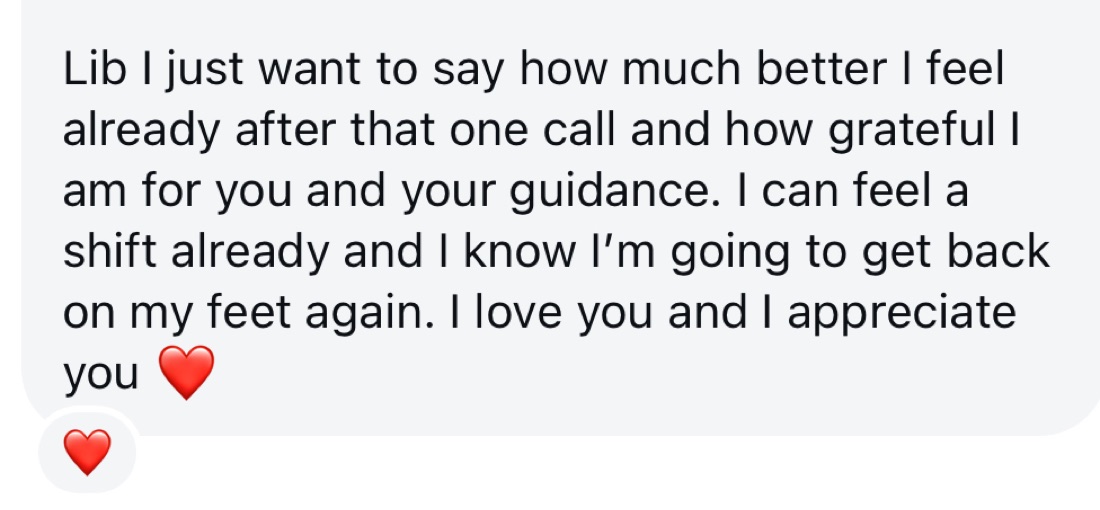 How much better I feel already after that one call