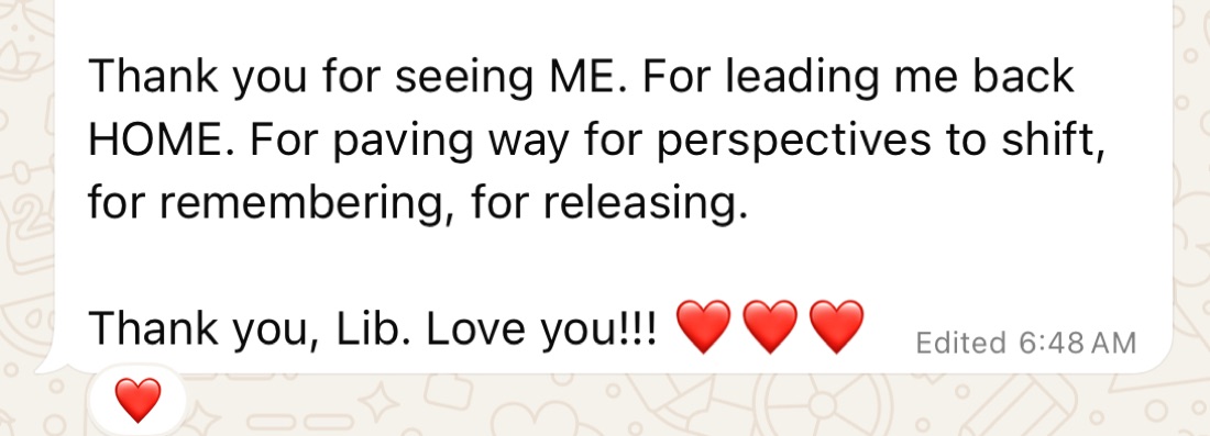 Thank you for seeing me. For leading me back home.