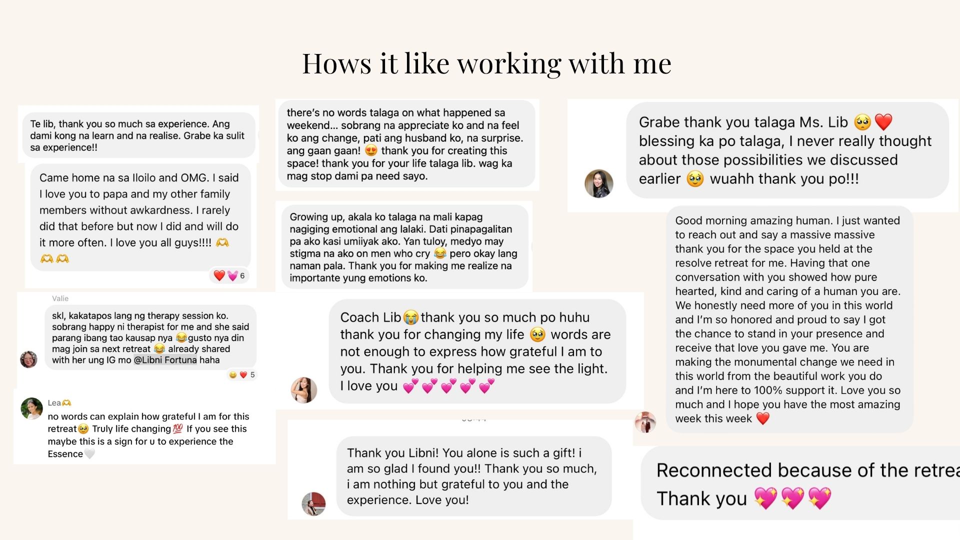 Messages from participants and organisers